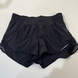 Lululemon Hotty Hot Shorts Black Womens Size 8 W7ARJR Athletic Running Gym